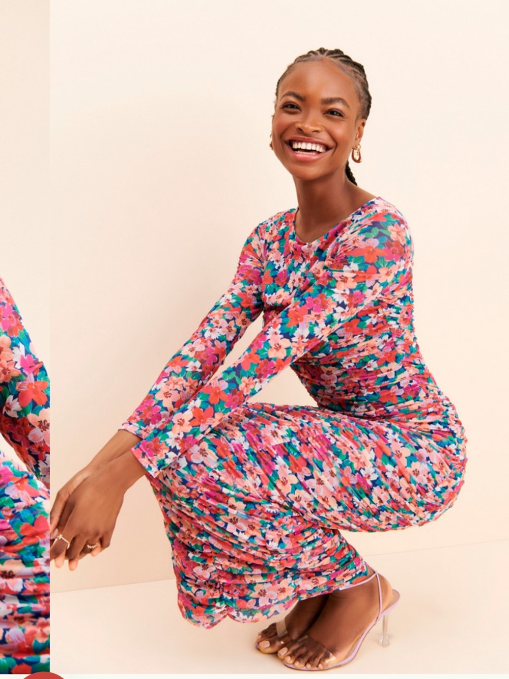 Charlie Holiday Valentina Ruched Long-Sleeve Maxi Dress - Picture 4 of 8